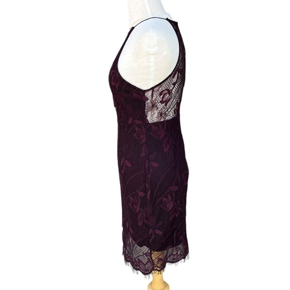 ASTR The Label Purple Eyelash Lace Halter Style Illusion Mini Dress Sexy Size Sm - Picture 2 of 11